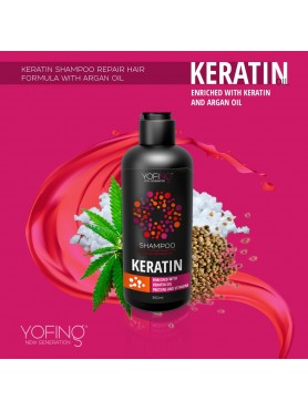 Keratin repair shampoo with argan oil