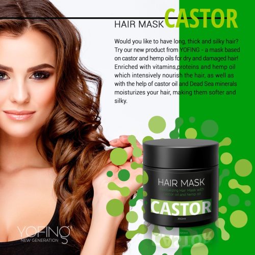 Atjaunojoša matu maska  ar  rīcineļļu un kaņepju eļļu