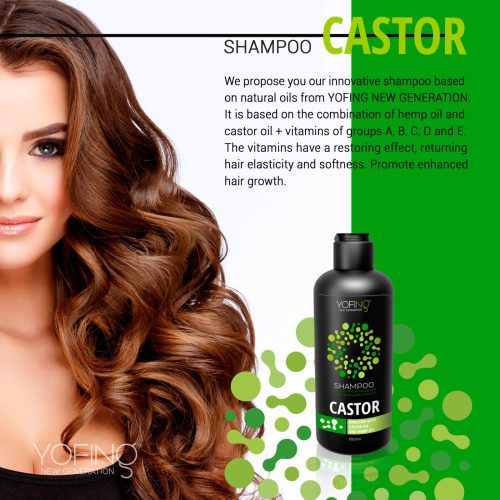 Barojošs šampūns ar riciņeļļu un kaņepju eļļu