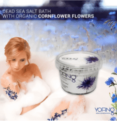 Nāves jūras sāls ar organiskajiem rudzupuķu ziediem