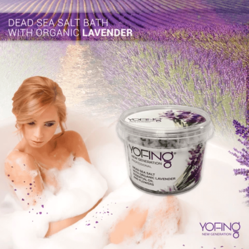 Nāves jūras sāls ar organisku lavandu