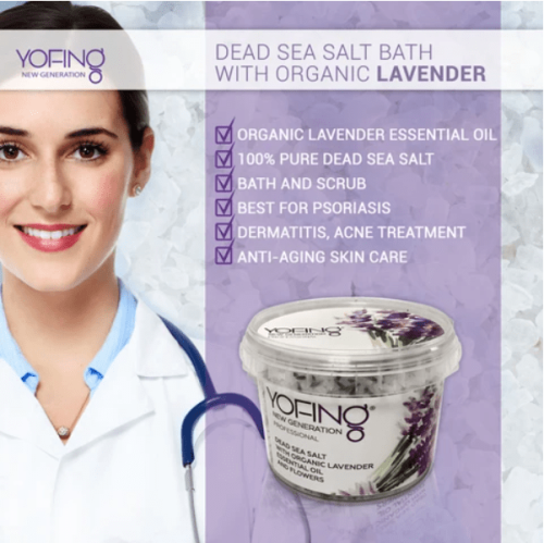 Nāves jūras sāls ar organisku lavandu