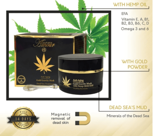 Hemp oil & gold magnētiskā maska ar Nāves Jūras minerāliem